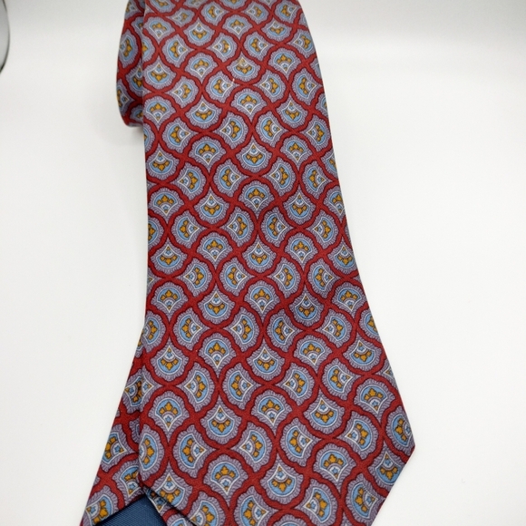 The Cotswold Collection J. S. Blank 100% Silk Necktie Tie Made in USA Burgundy - Picture 3 of 10